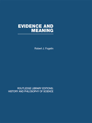 cover image of Evidence and Meaning